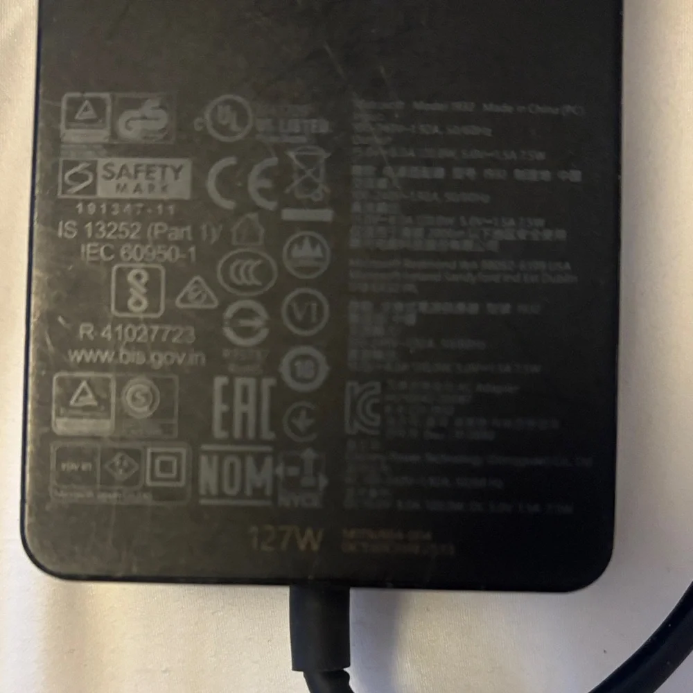 Microsoft Surface Black Power Cable Charger